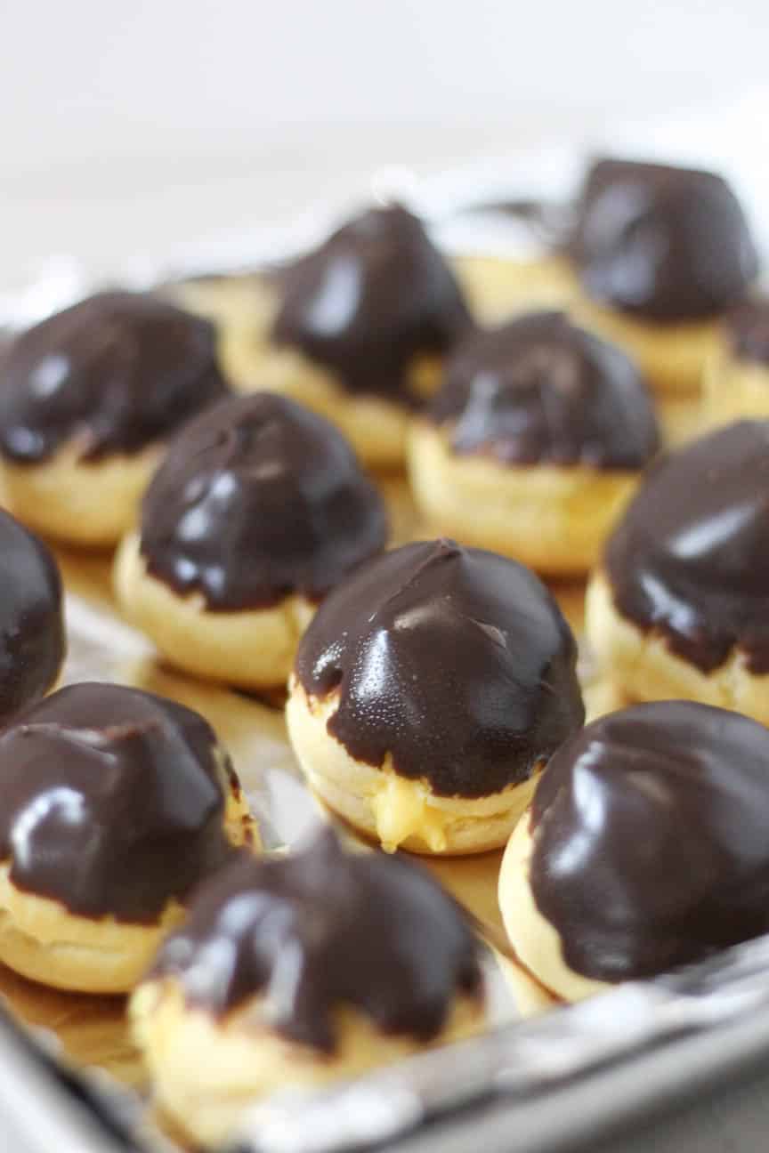 Rich Chocolate Glazed Cream Puffs Recipe