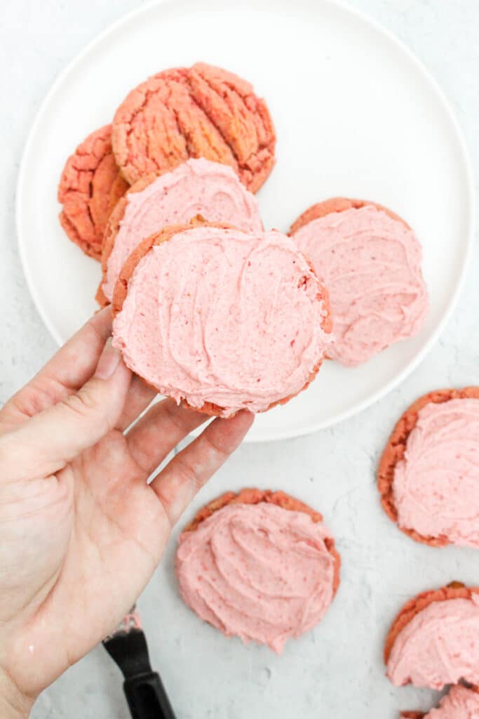 Frosted Strawberry Sugar Cookies