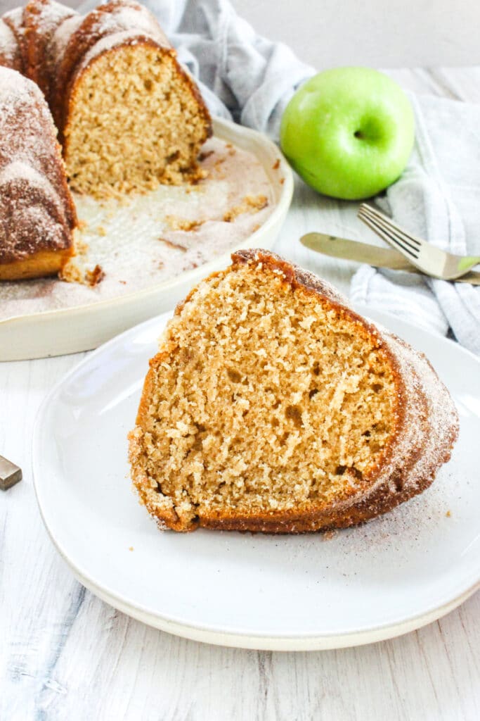 Slice of Apple Cider Donut Cake