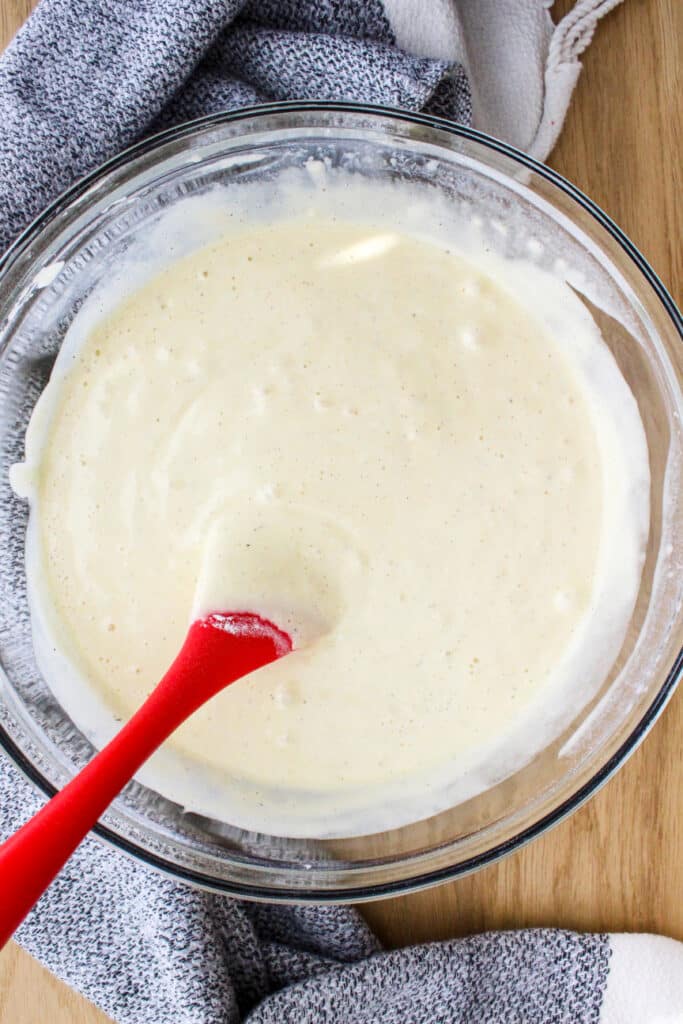 Hot Milk Vanilla Sponge Cake Batter