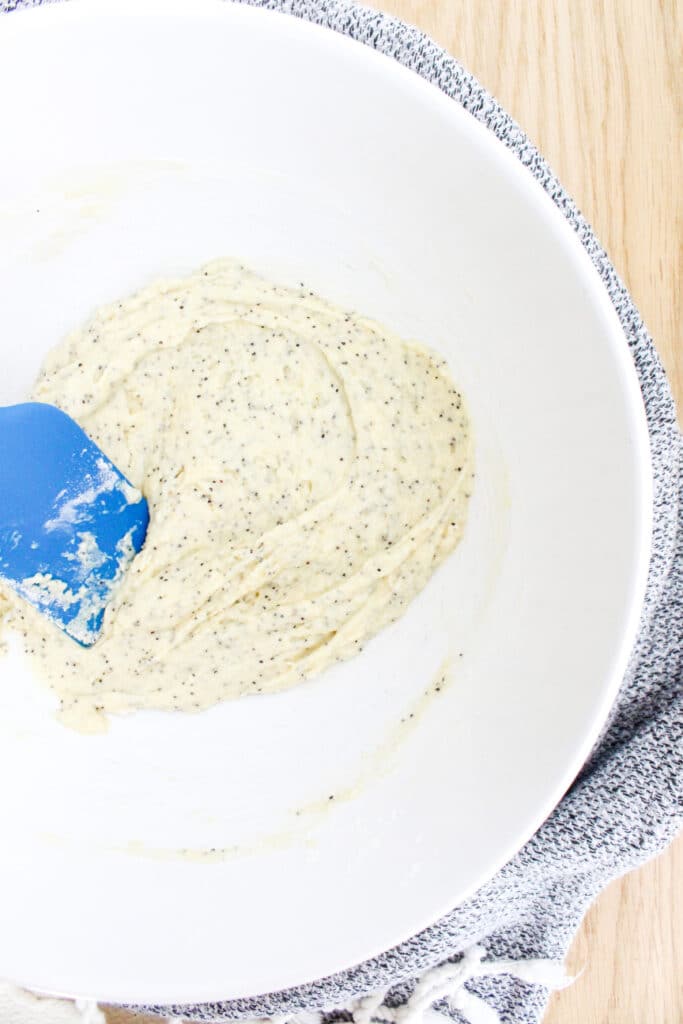 Small batch Almond Poppyseed Muffin Batter