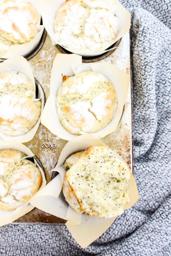 Easy Small batch Almond Poppyseed Muffins 