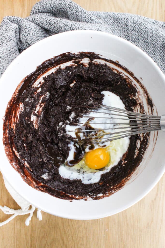 Making Peanut Butter Chocolate Cake
