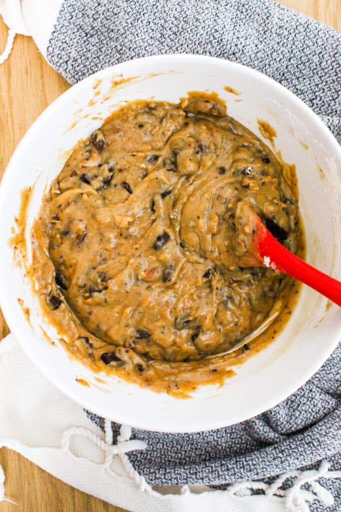 Mixed Blondie Batter in a bowl