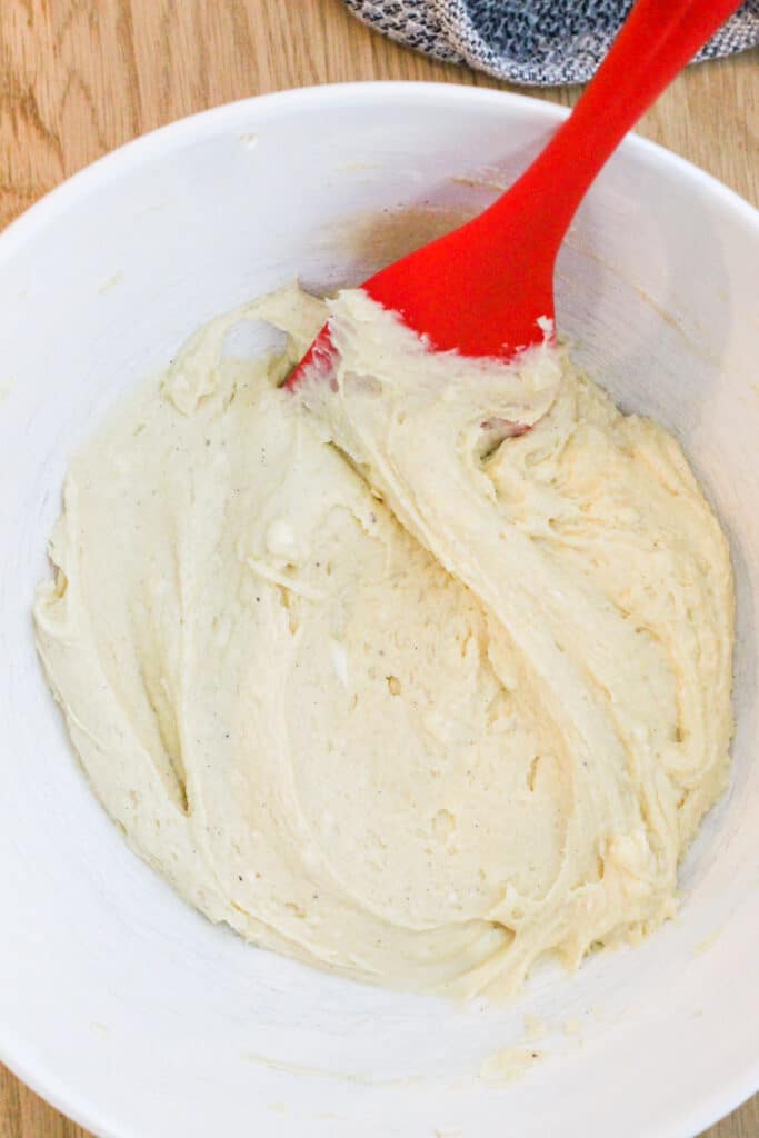 Cream Cheese Coffee Cake Batter in a bowl