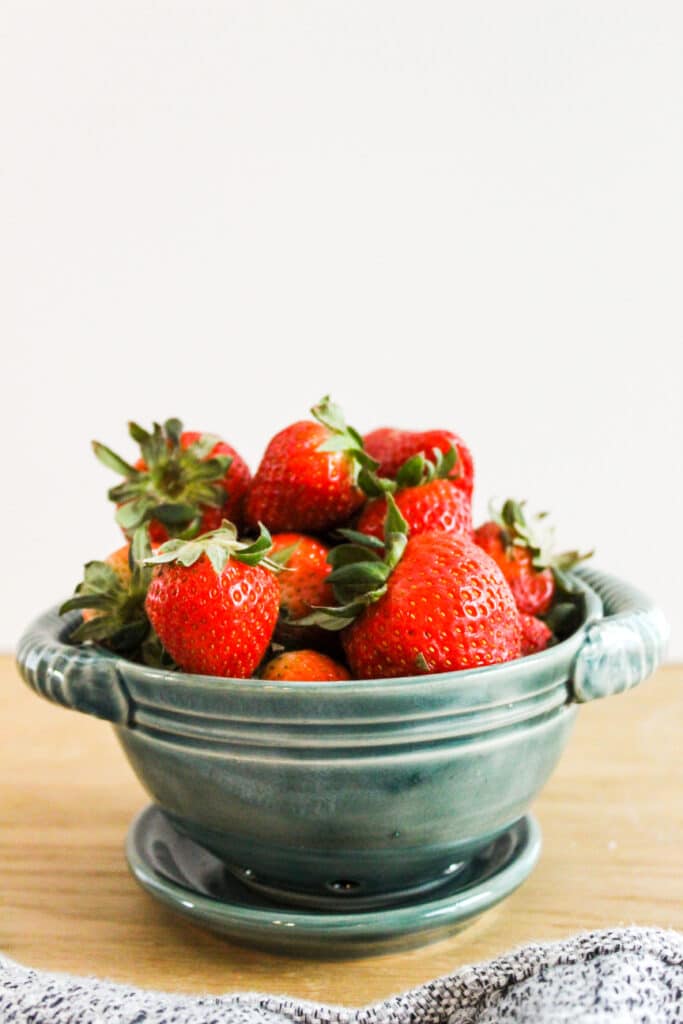 Strawberries in a bowl | High-Altitude Strawberry Cake