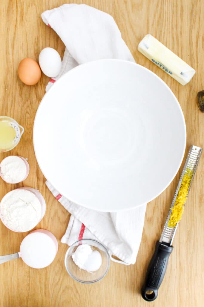 ingredients for lemon raspberry sheet cake