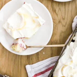 Slice of Lemon Raspberry Sheet Cake