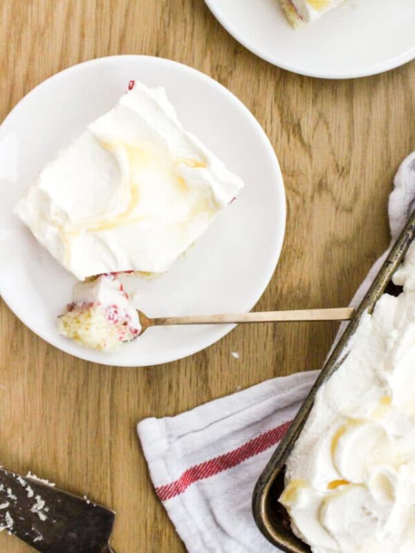 Slice of Lemon Raspberry Sheet Cake
