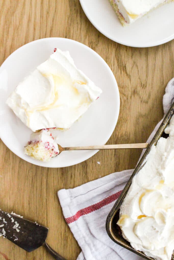 Slice of Lemon Raspberry Sheet Cake