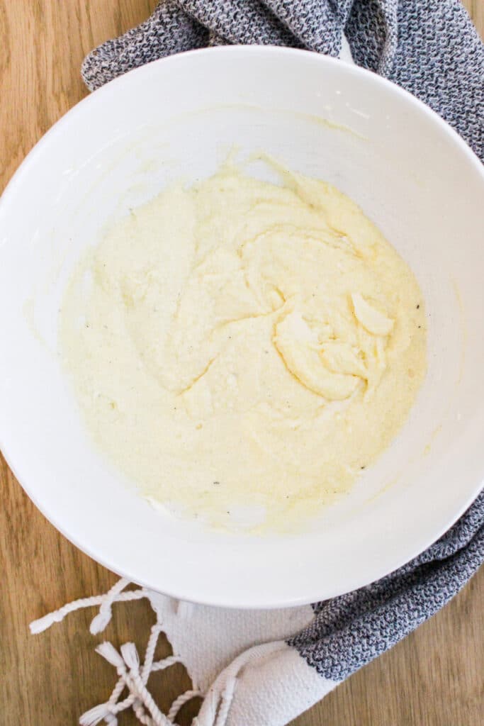 after mixing butter sugar and eggs. Pistachio pound cake