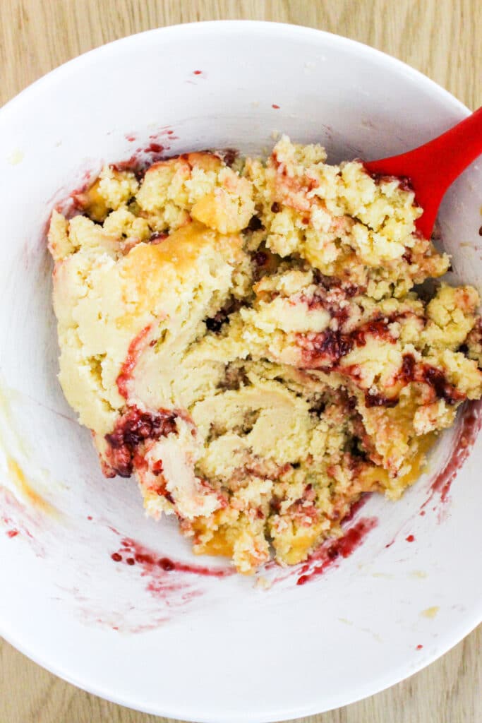 swirled lemon raspberry cookie dough