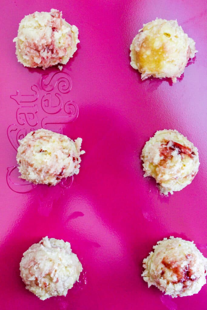 Lemon raspberry cookies before baking