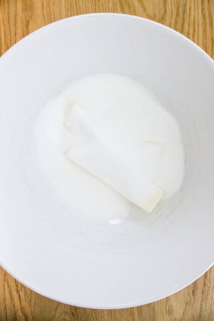 sugar and butter in a bowl
