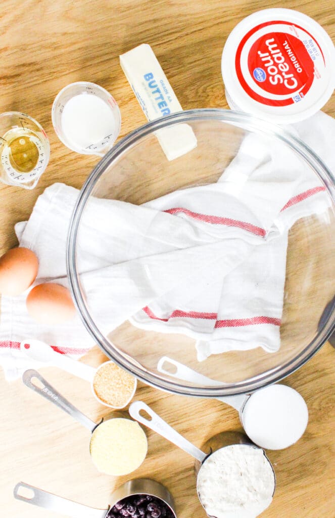 Ingredients for Blueberry Cornmeal Cake