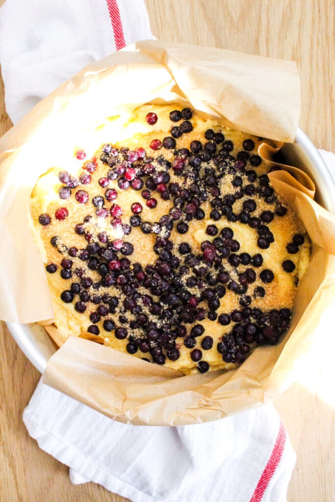 Blueberry Cornmeal Cake Recipe before baking