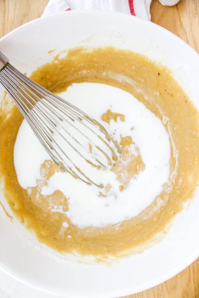 Mixing S'mores Sheet Cake batter