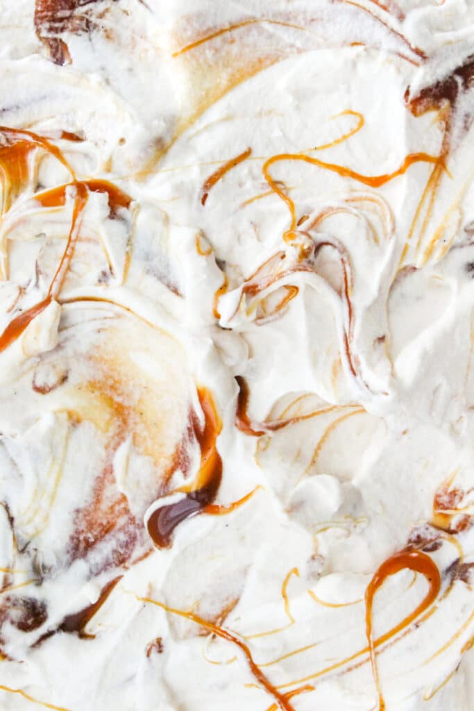 Caramel Swirls in Salted Caramel Cake