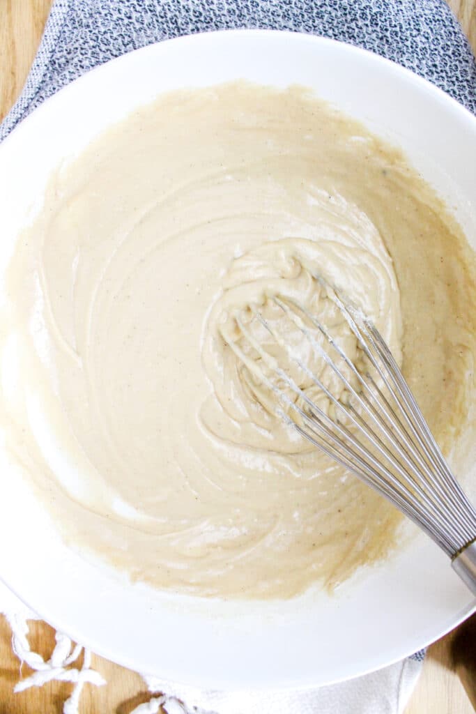 Salted Caramel Cake batter in a bowl