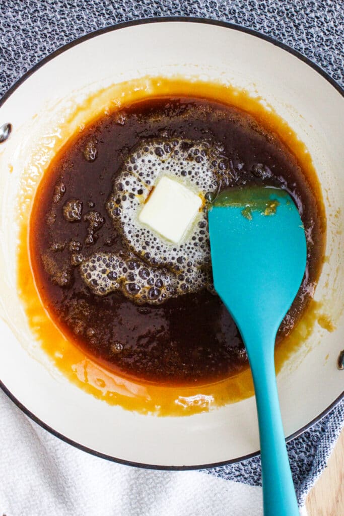 Adding butter to Caramel Sauce